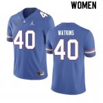 Women's Florida Gators #40 Jacob Watkins NCAA Nike Royal Authentic Stitched College Football Jersey SRT2062XC